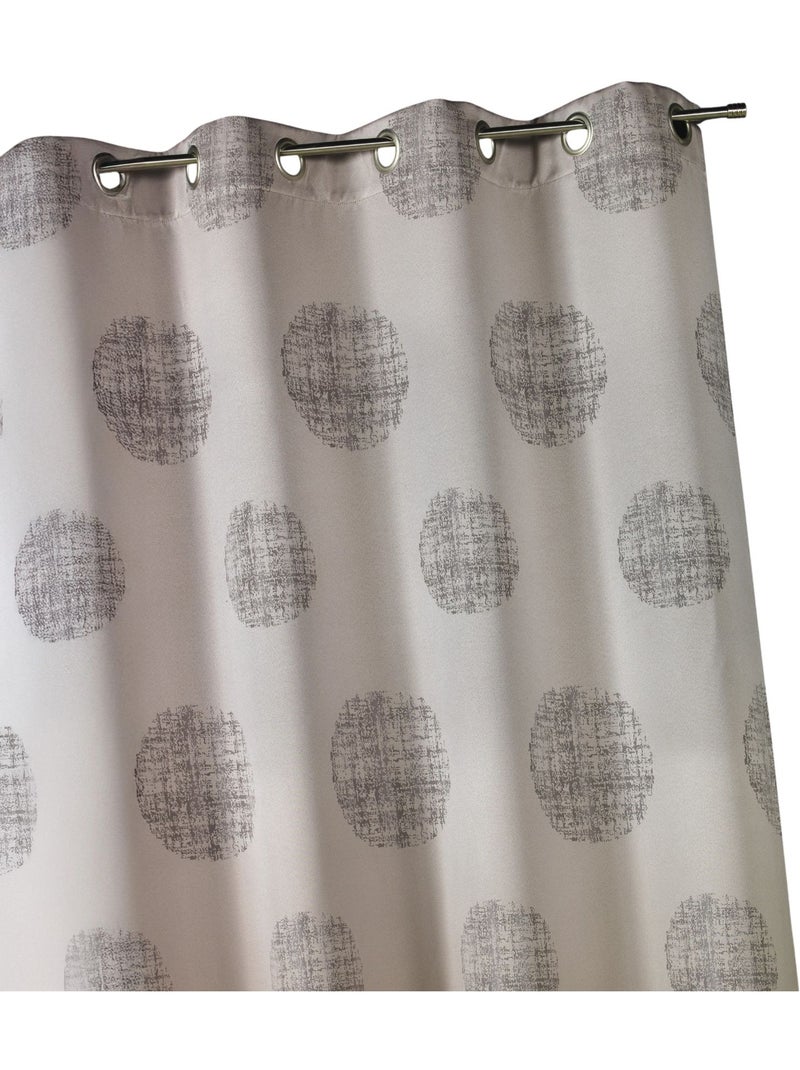 Cortina jacquard com motivos redondos em tons misturados Toupe - Kiabi