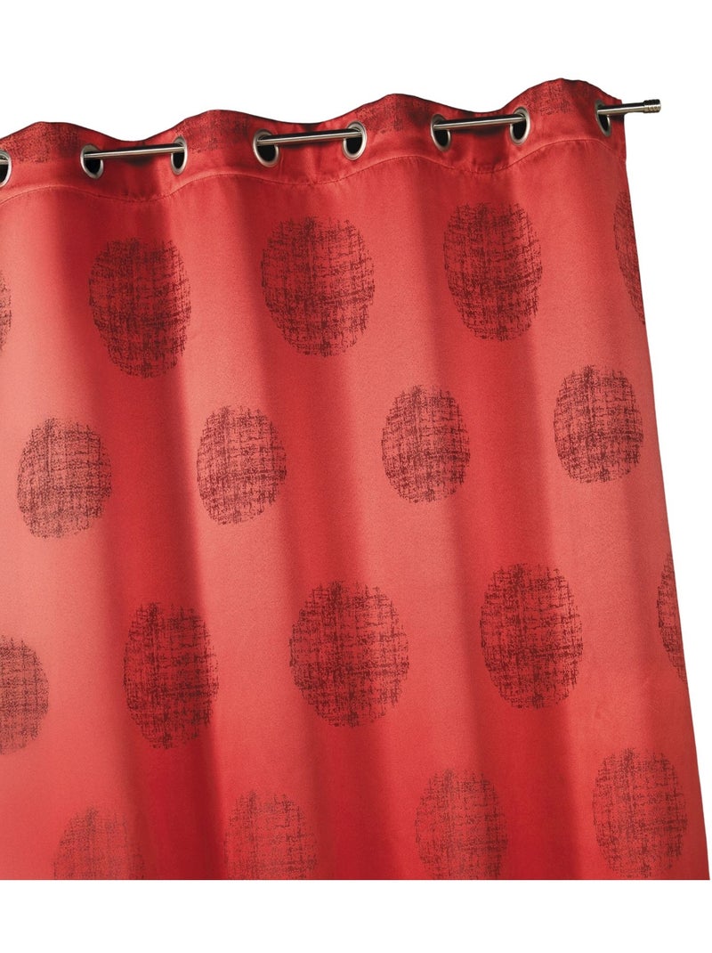 Cortina jacquard com motivos redondos em tons misturados Vermelho tijolo - Kiabi