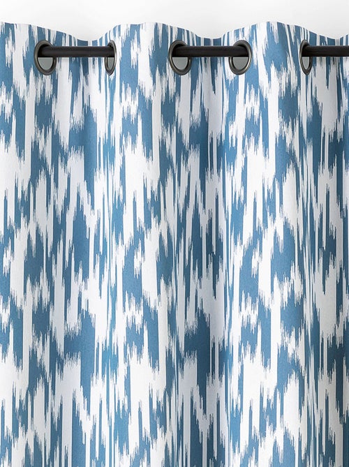 Cortina jacquard com padrão ikat em fios reciclados - Kiabi