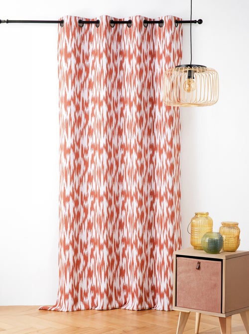 Cortina jacquard com padrão ikat em fios reciclados - Kiabi