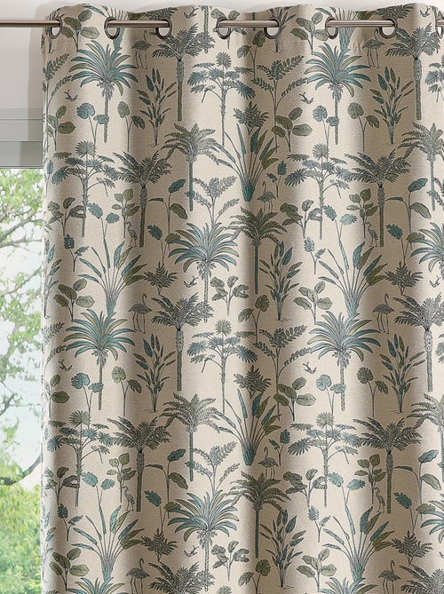 Cortina jacquard de palmeiras exóticas - Kiabi