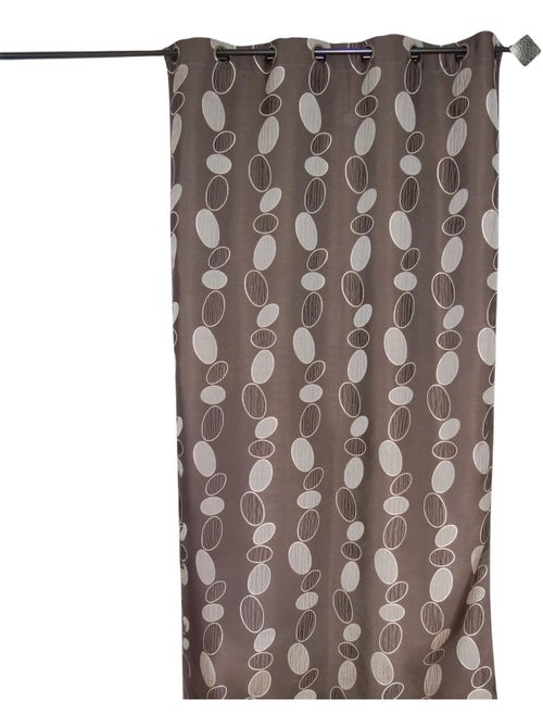 Cortina jacquard de seixos castanha - Kiabi