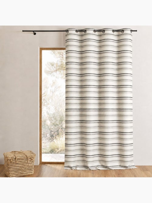 Cortina jacquard isolante com riscas finas - Kiabi Cortina jacquard isolante com riscas finas - Kiabi