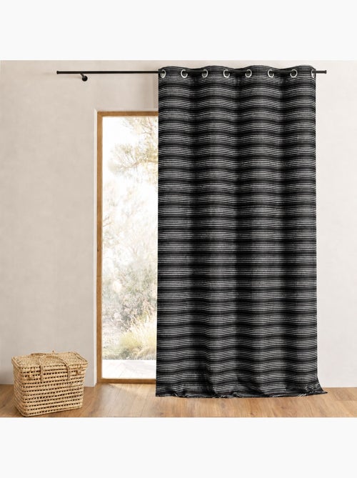 Cortina jacquard isolante com riscas finas - Kiabi Cortina jacquard isolante com riscas finas - Kiabi