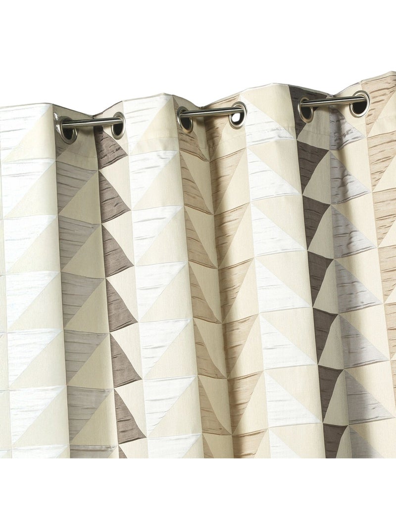 Cortina jacquard opaca com estampados triangulares Bege - Kiabi