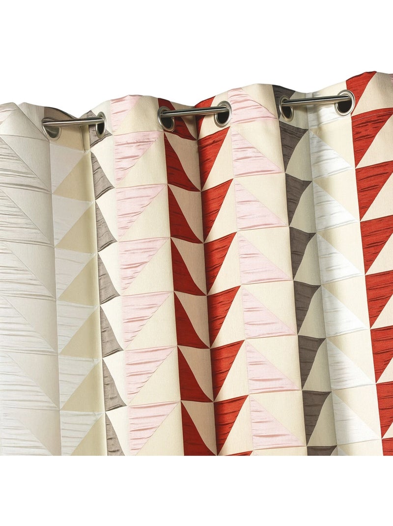 Cortina jacquard opaca com estampados triangulares Bordô - Kiabi