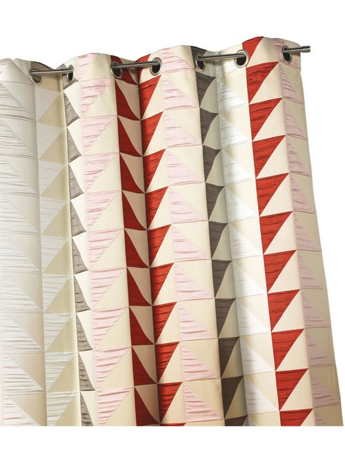 Cortina jacquard opaca com estampados triangulares - Kiabi