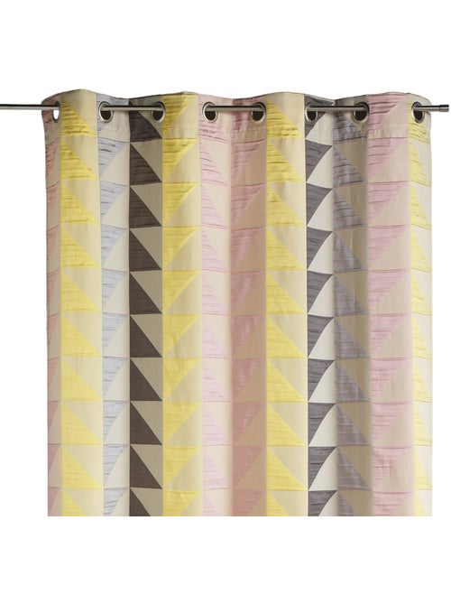 Cortina jacquard opaca com estampados triangulares - Kiabi