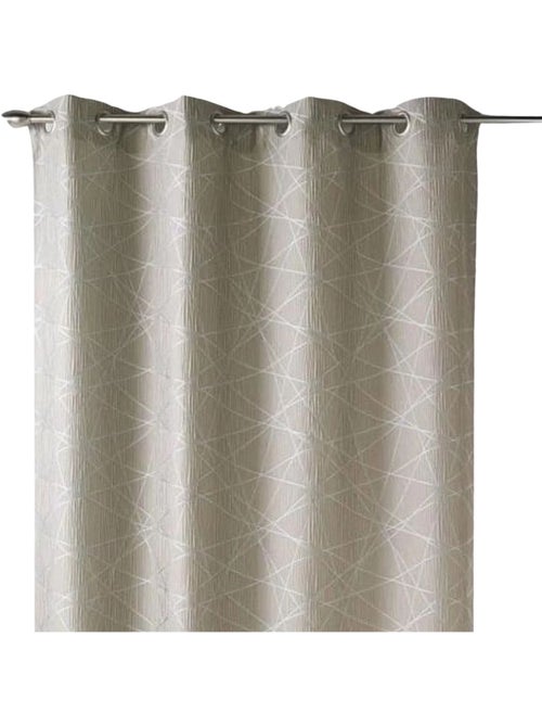 Cortina jacquard translúcida com motivos geométricos - Kiabi