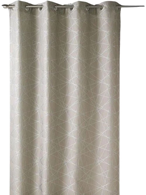 Cortina jacquard translúcida com motivos geométricos - Kiabi