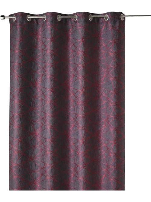 Cortina jacquard translúcida com motivos geométricos - Kiabi