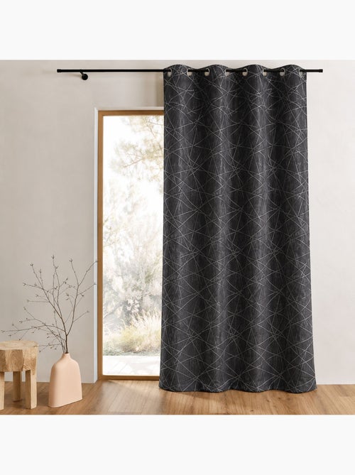 Cortina jacquard translúcida com motivos geométricos - Kiabi