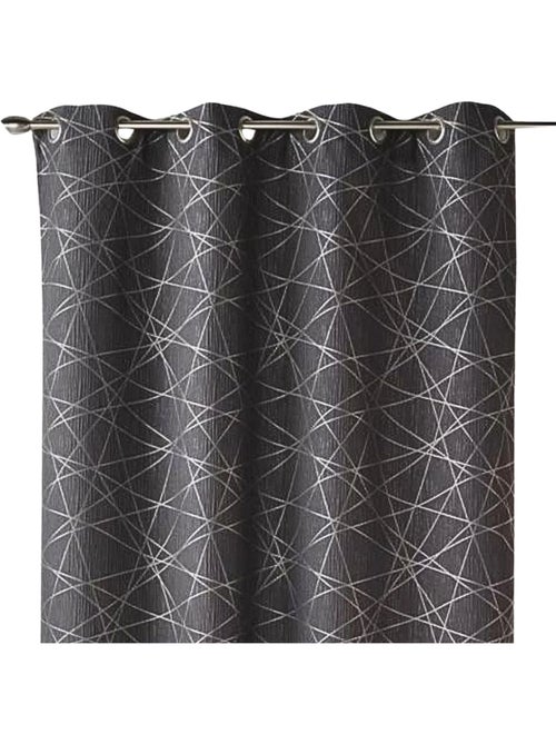Cortina jacquard translúcida com motivos geométricos - Kiabi