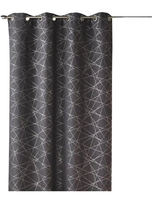 Cortina jacquard translúcida com motivos geométricos - Kiabi