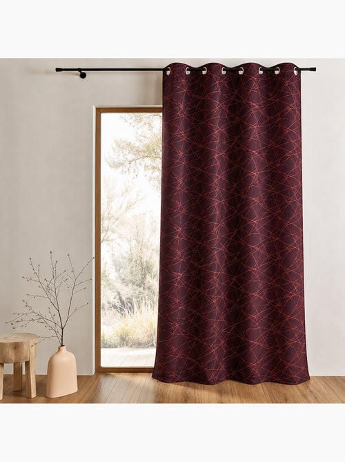 Cortina jacquard translúcida com motivos geométricos - Kiabi