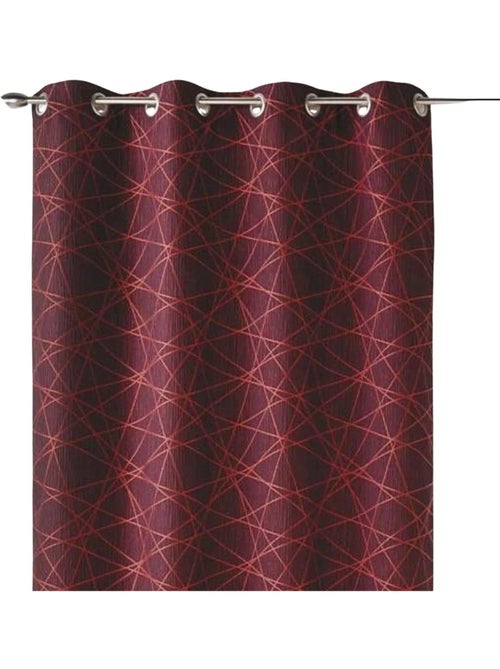 Cortina jacquard translúcida com motivos geométricos - Kiabi