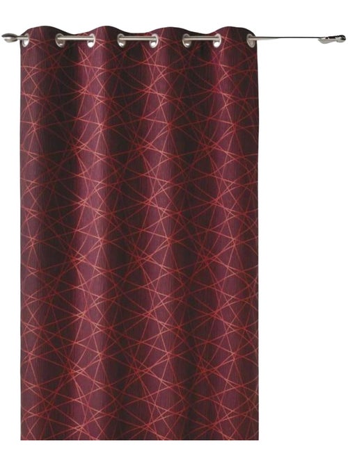 Cortina jacquard translúcida com motivos geométricos - Kiabi