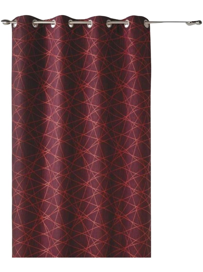 Cortina jacquard translúcida com motivos geométricos Rosa-framboesa - Kiabi