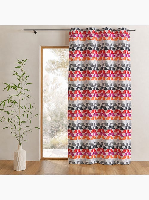 Cortina jacquard translúcida com motivos triangulares - Kiabi Cortina jacquard translúcida com motivos triangulares - Kiabi