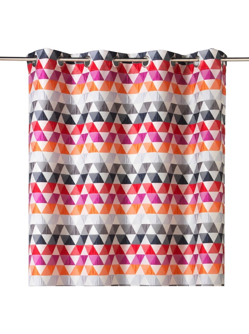Cortina jacquard translúcida com motivos triangulares Laranja - Kiabi