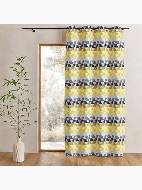 Cortina jacquard translúcida com motivos triangulares - Kiabi Cortina jacquard translúcida com motivos triangulares - Kiabi