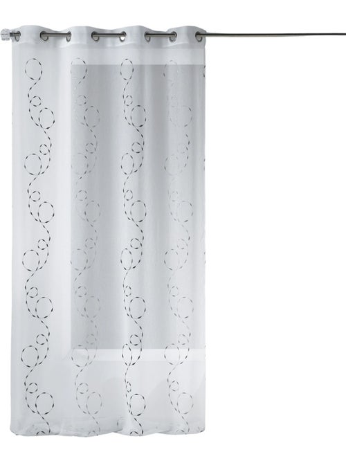 Cortina leve bordada com motivos decorativos - Kiabi