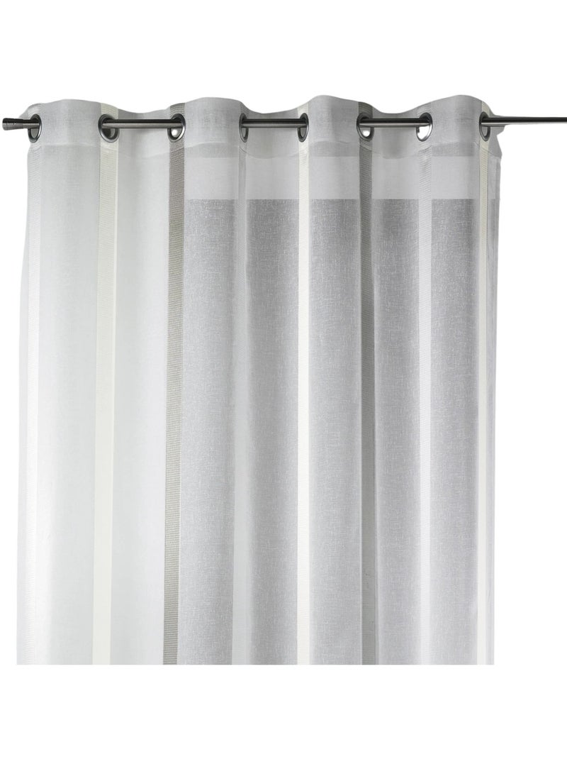 Cortina leve com riscas verticais largas Branco - Kiabi
