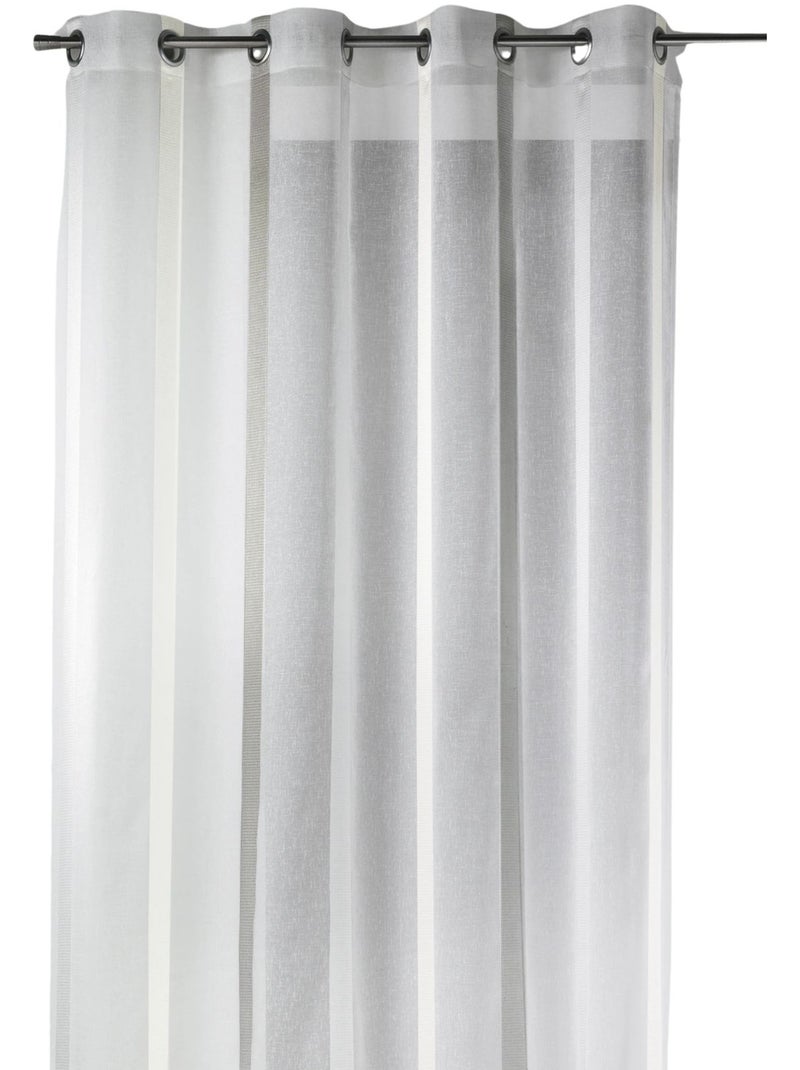 Cortina leve com riscas verticais largas Branco - Kiabi