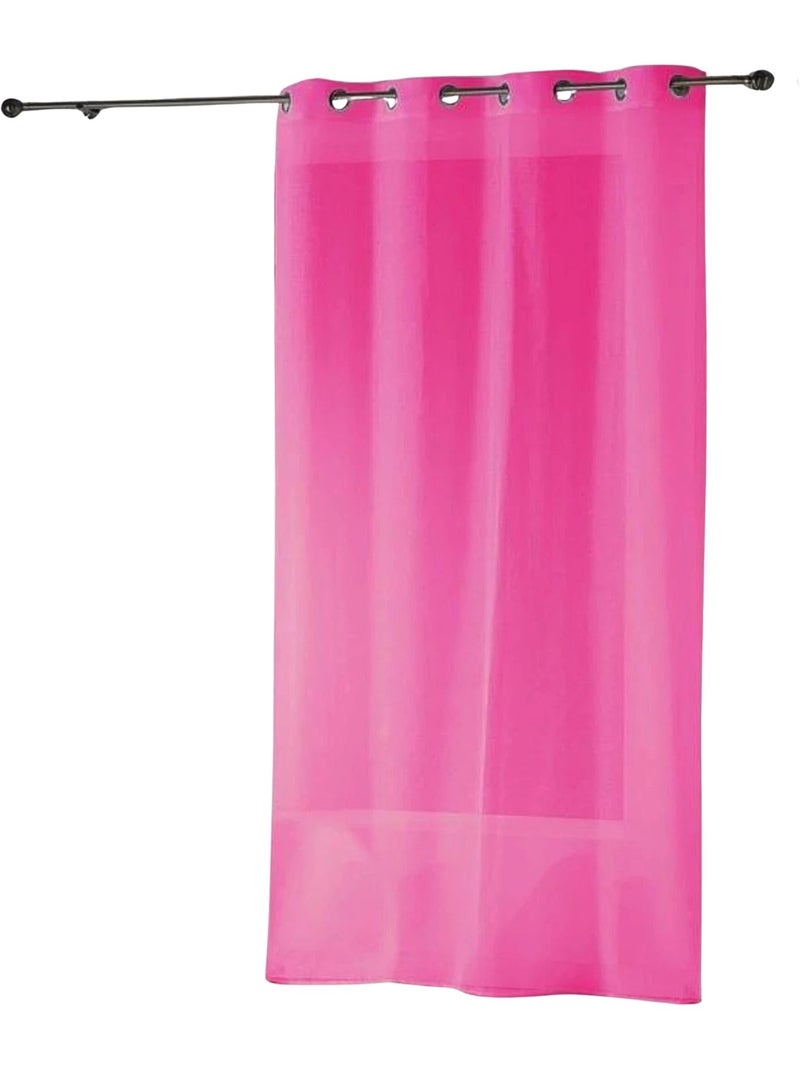 Cortina leve e semitransparente com bainha pesada Rosa-framboesa - Kiabi