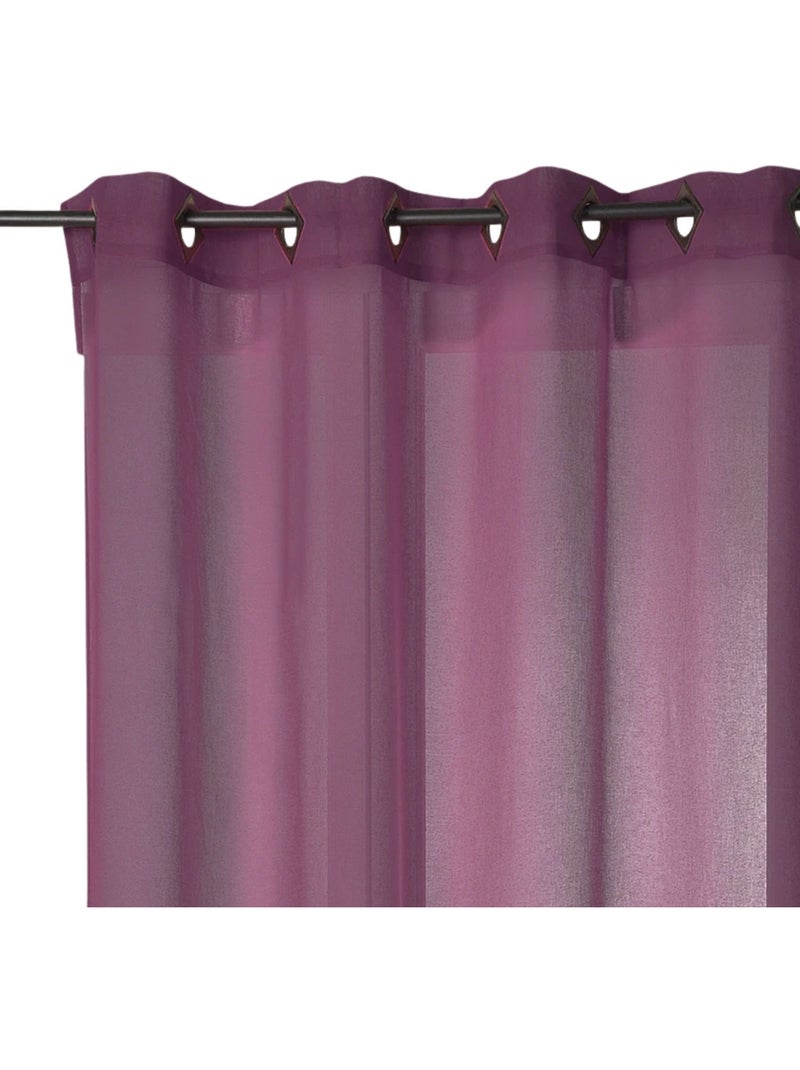 Cortina leve lisa com ilhós quadrados Roxo ameixa - Kiabi