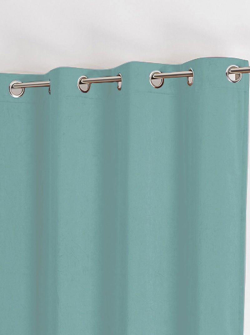 Cortina lisa com efeito de camurça Azul-turquesa - Kiabi