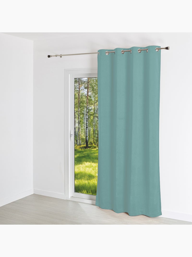 Cortina lisa com efeito de camurça Azul-turquesa - Kiabi