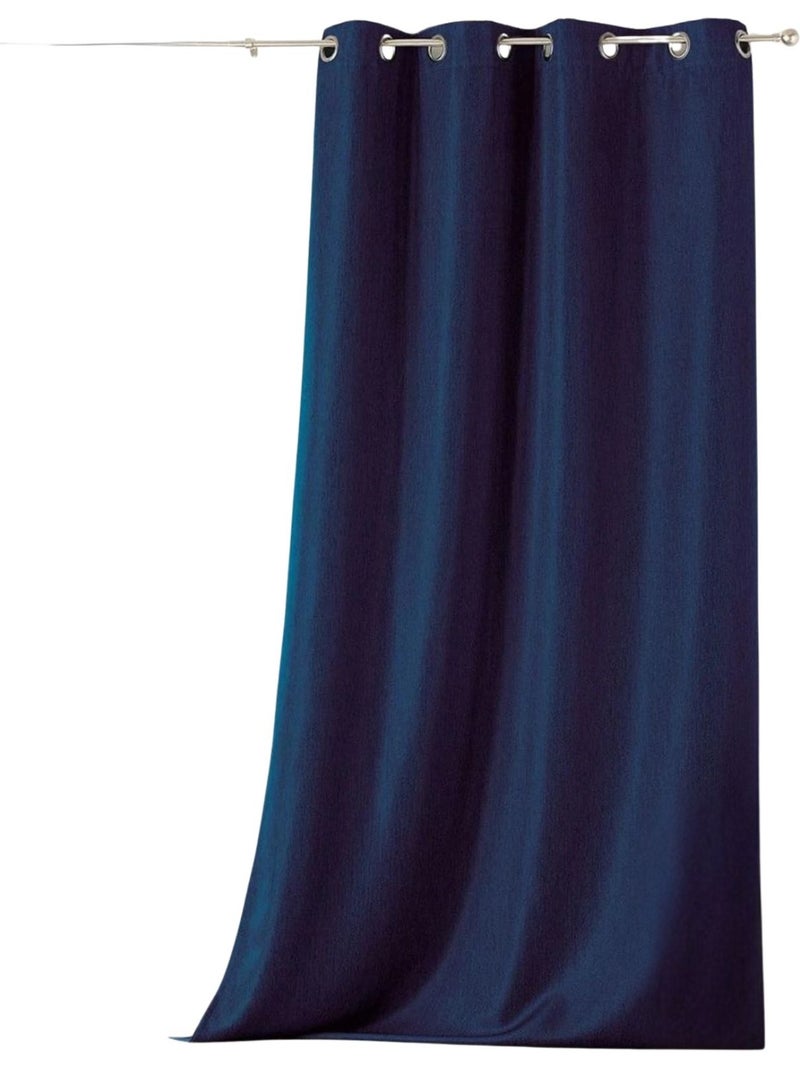 Cortina lisa com ilhós Azul - Kiabi
