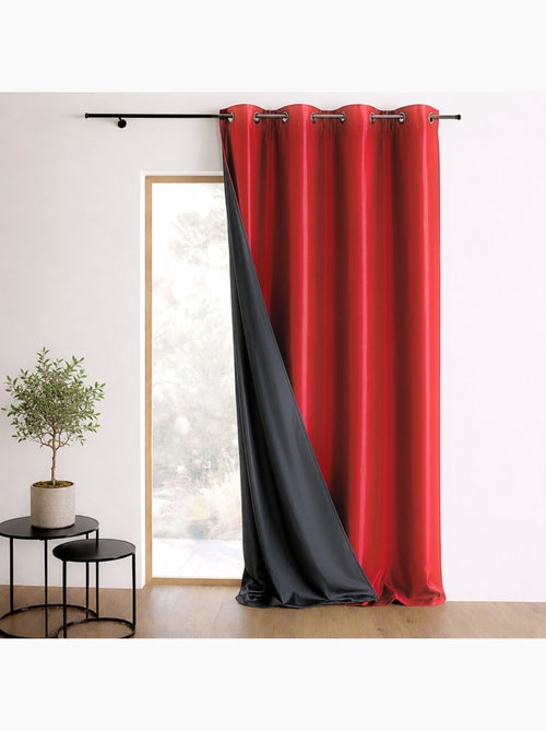 Cortina lisa de shantung, 100% opaca, com 3 camadas - Kiabi