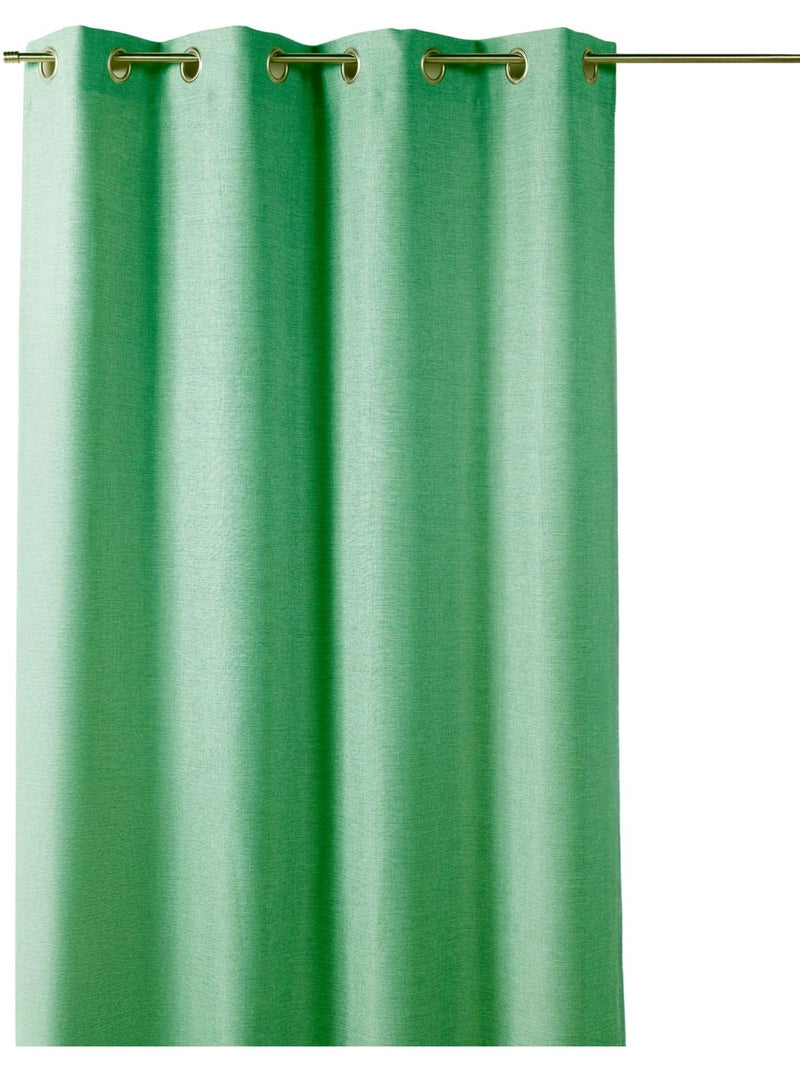 Cortina lisa opaca e com isolamento térmico, com forro polar Verde claro - Kiabi