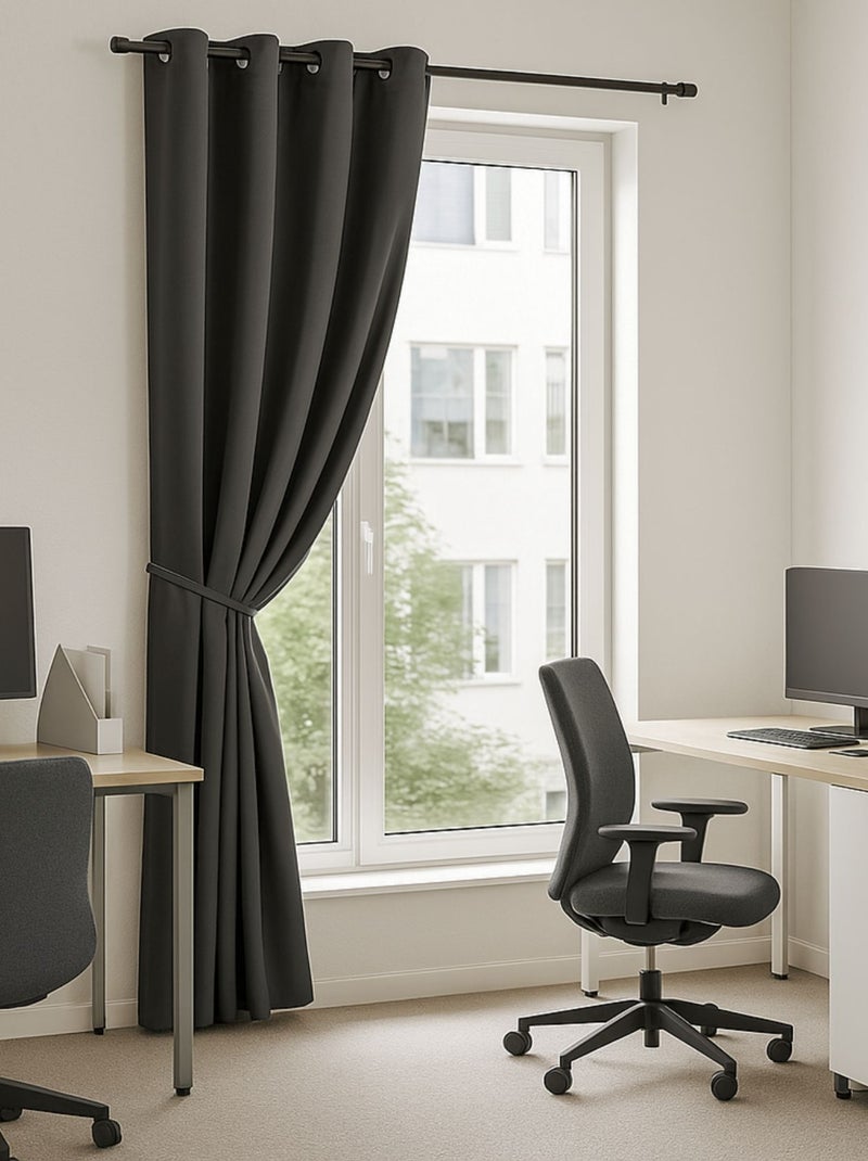 Cortina m1 blackout 100% retardante de chama cinzento Cinza - Kiabi