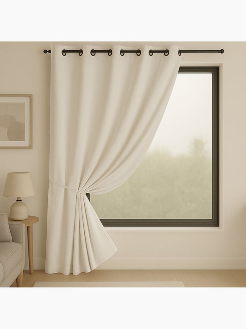 Cortina m1 blackout 100% retardante de chamas ecru - Kiabi Cortina m1 blackout 100% retardante de chamas ecru - Kiabi