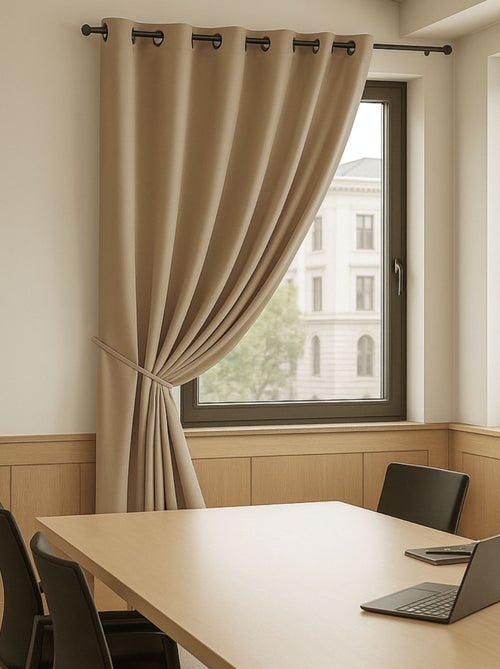 Cortina m1 blackout 100% retardante de chamas ecru - Kiabi Cortina m1 blackout 100% retardante de chamas ecru - Kiabi