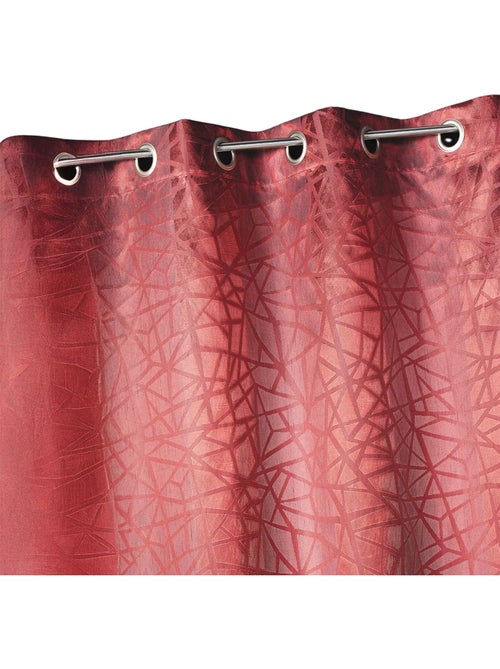 Cortina opaca em jacquard com estampados e riscas verticais - Kiabi