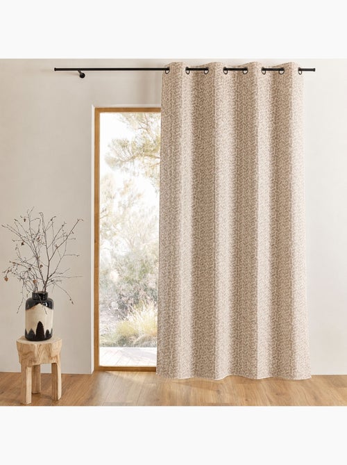 Cortina opaca em jacquard com padrão geométrico - Kiabi
