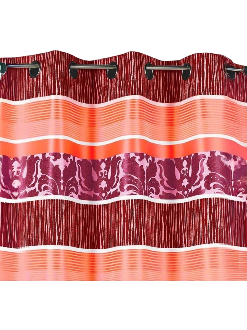Cortina opaca em jacquard com riscas horizontais coloridas Rosa-fúcsia - Kiabi