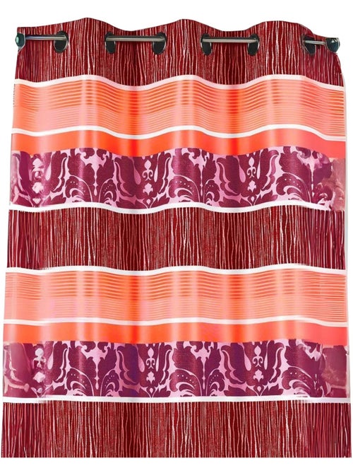 Cortina opaca em jacquard com riscas horizontais coloridas - Kiabi