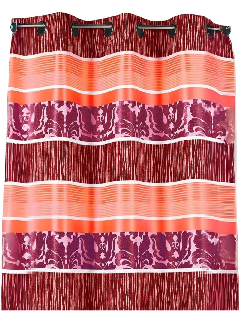 Cortina opaca em jacquard com riscas horizontais coloridas Rosa-fúcsia - Kiabi