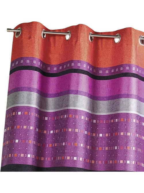 Cortina opaca em jacquard com riscas horizontais gráficas - Kiabi Cortina opaca em jacquard com riscas horizontais gráficas - Kiabi