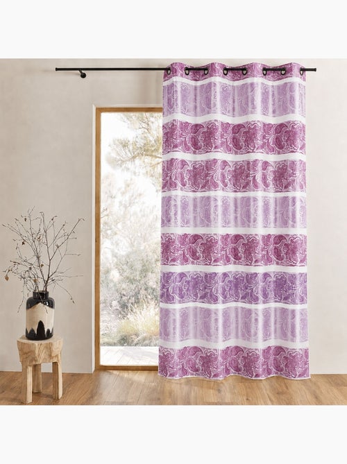 Cortina opaca em jacquard com riscas horizontais - Kiabi