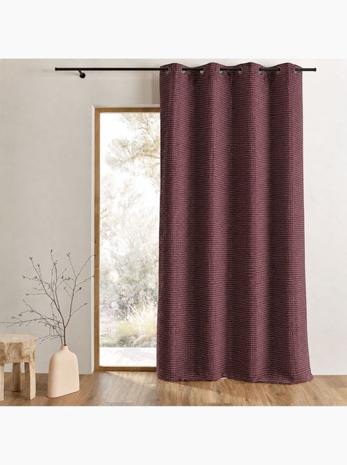 Cortina opaca em jacquard liso com relevos - Kiabi