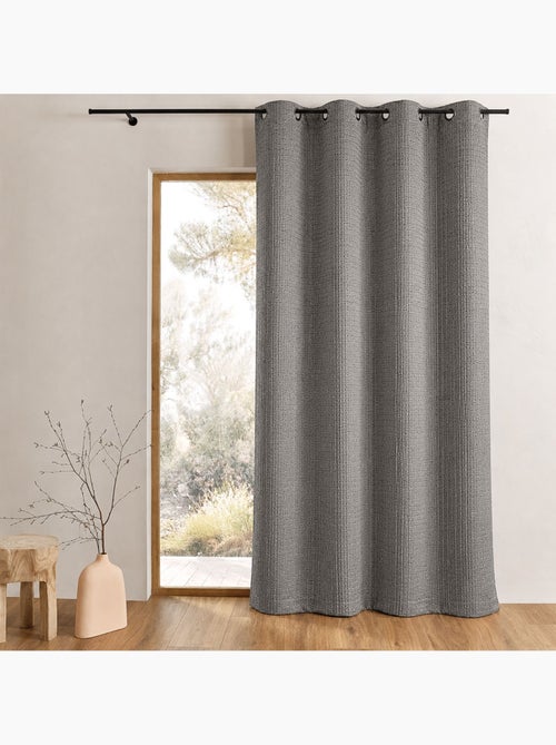 Cortina opaca em jacquard liso com relevos - Kiabi