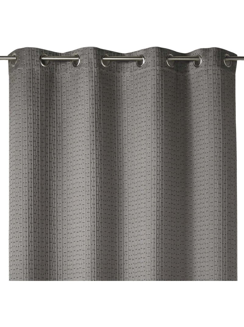 Cortina opaca em jacquard liso com relevos Toupe - Kiabi