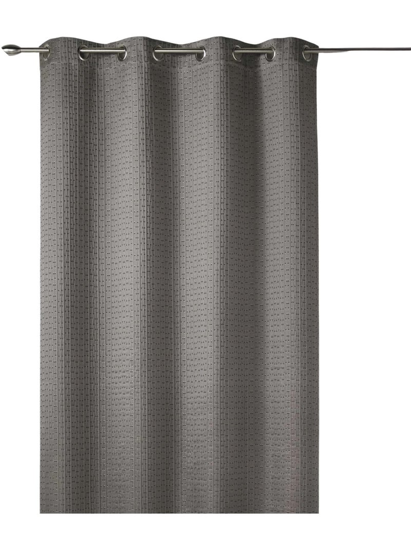 Cortina opaca em jacquard liso com relevos Toupe - Kiabi