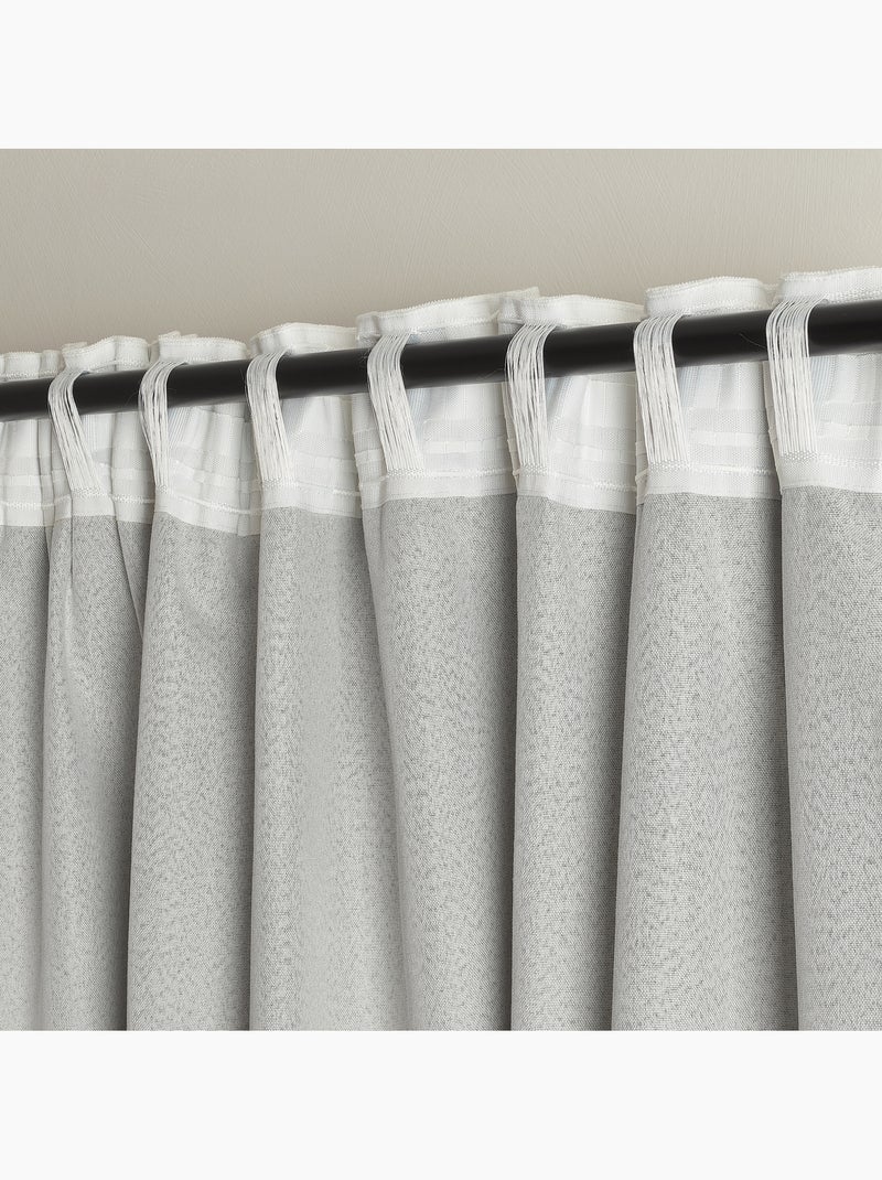 Cortina opaca térmica de 3 camadas com fixação tripla Branco - Kiabi